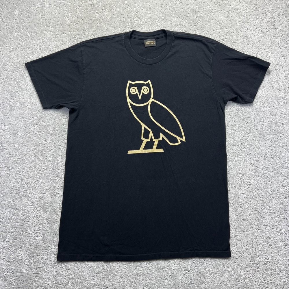 OVO October's Very Own T-Shirt Mens Large Black Gold Owl Graphic Tee by Drake